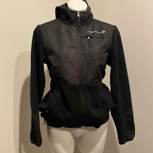 Free Country Jacket with Hood Size M Black Fleece Style, 3 Pockets Women's